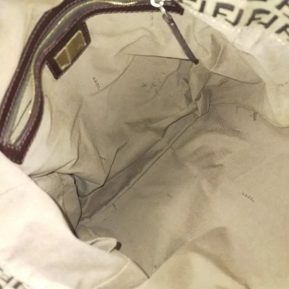 AUTHENTIC Fendi Tote Bag Brown Nylon - Picture 9 of 11